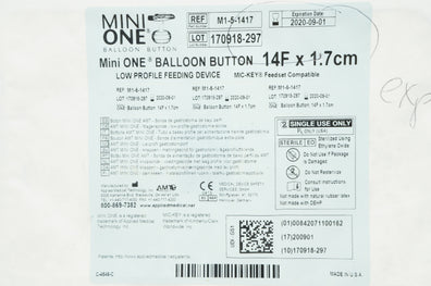 Applied M1-5-1417 MiniONE Balloon Button Kit With ENFit, 14Fr x 1.7cm (x)